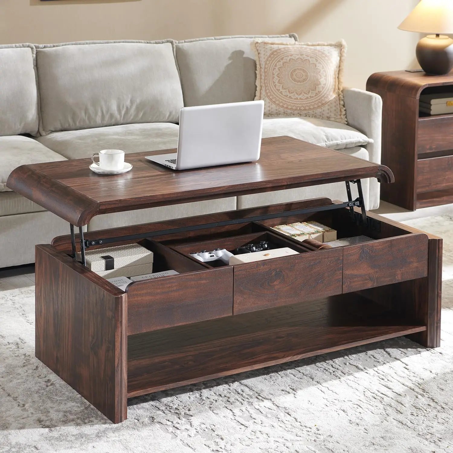 47" Lift Top Coffee Table with Storage
