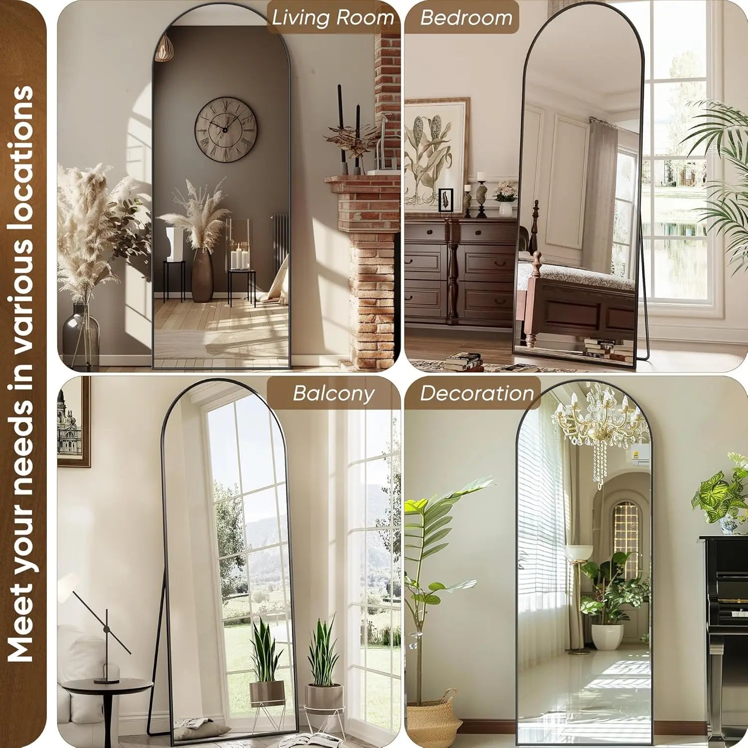 Full Length Mirror, 58"x18" Oversized Floor Mirror