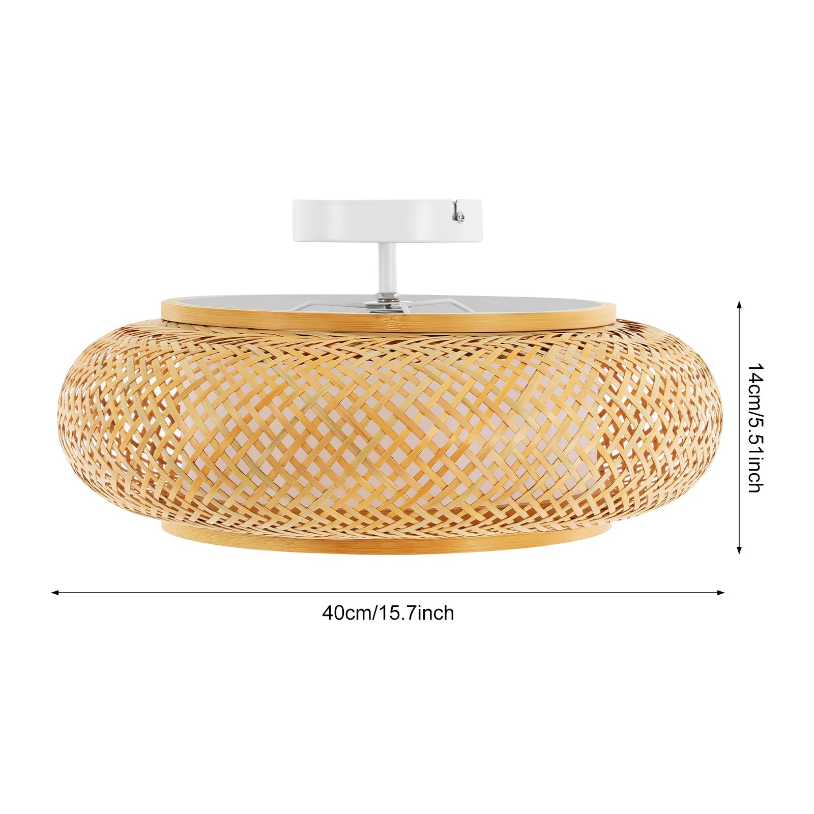 Asian Rustic Bamboo Flush Mount Ceiling Light