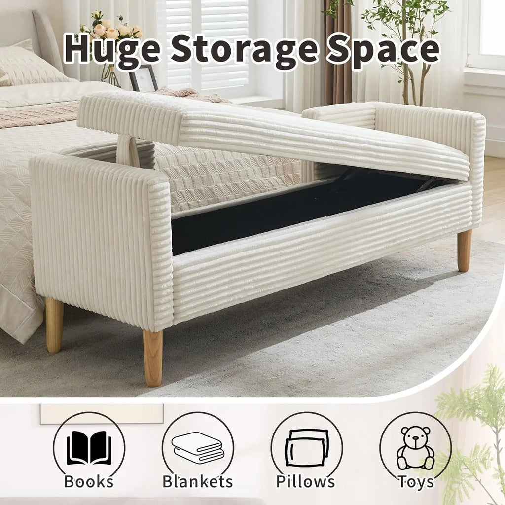 65.35" W Ottoman with Storage Bench
