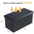 JHK 43 Inches Leather Folding Ottoman Storage Footstool
