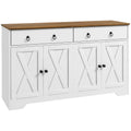 Homcom Kitchen Sideboard, Buffet Cabinet W/ Barn Doors, Adjustable Shelf