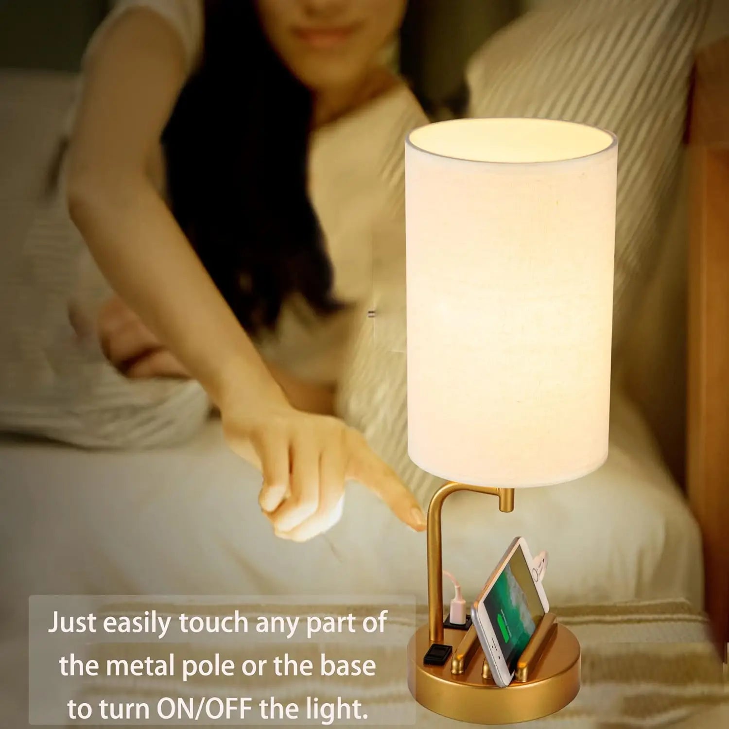 Touch Control USB Table Lamp, 3-Way Dimmable