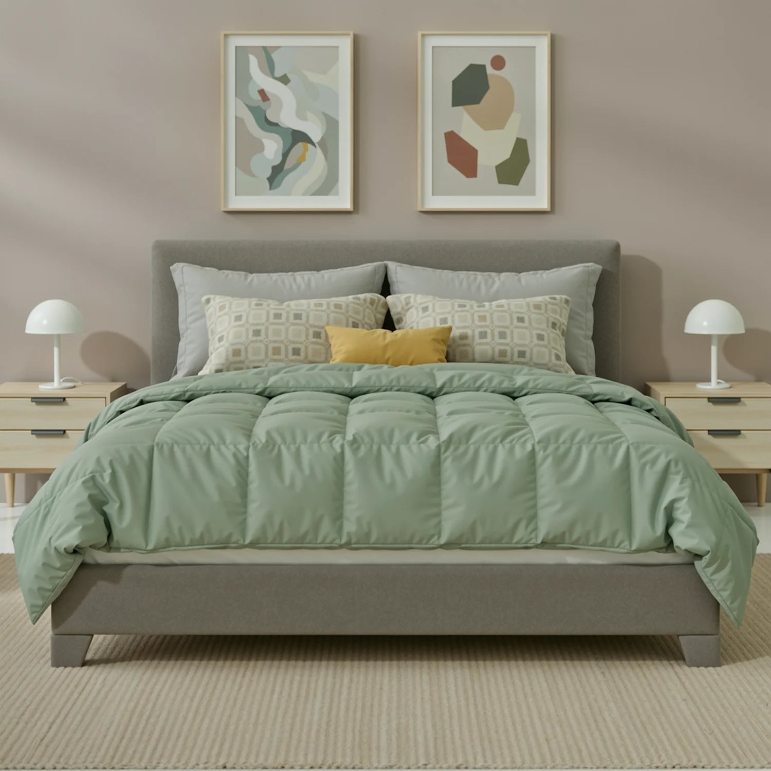 HOOMIC Full/Queen/King Upholstered Bed Frame with Adjustable Linen Headboard