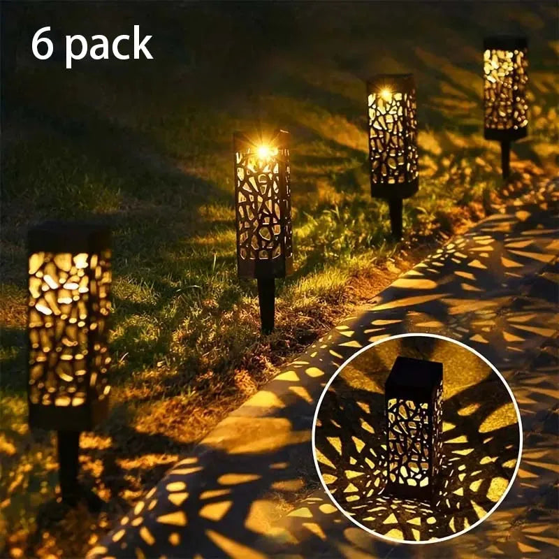 6PCS Solar Powered LED Garden Stake Lights Decorative