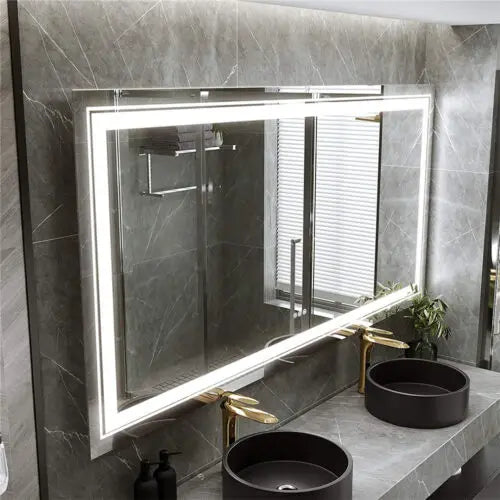 Large Wall-Mounted LED Illuminated Bathroom Mirror