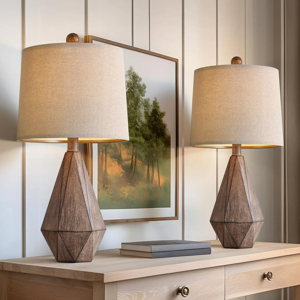 20.25" Retro Farmhouse Table Lamp Set of 2