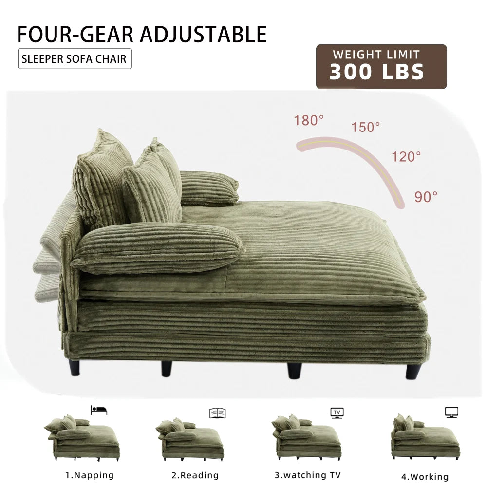 54.75" W Oversized Chaise Lounge Chair