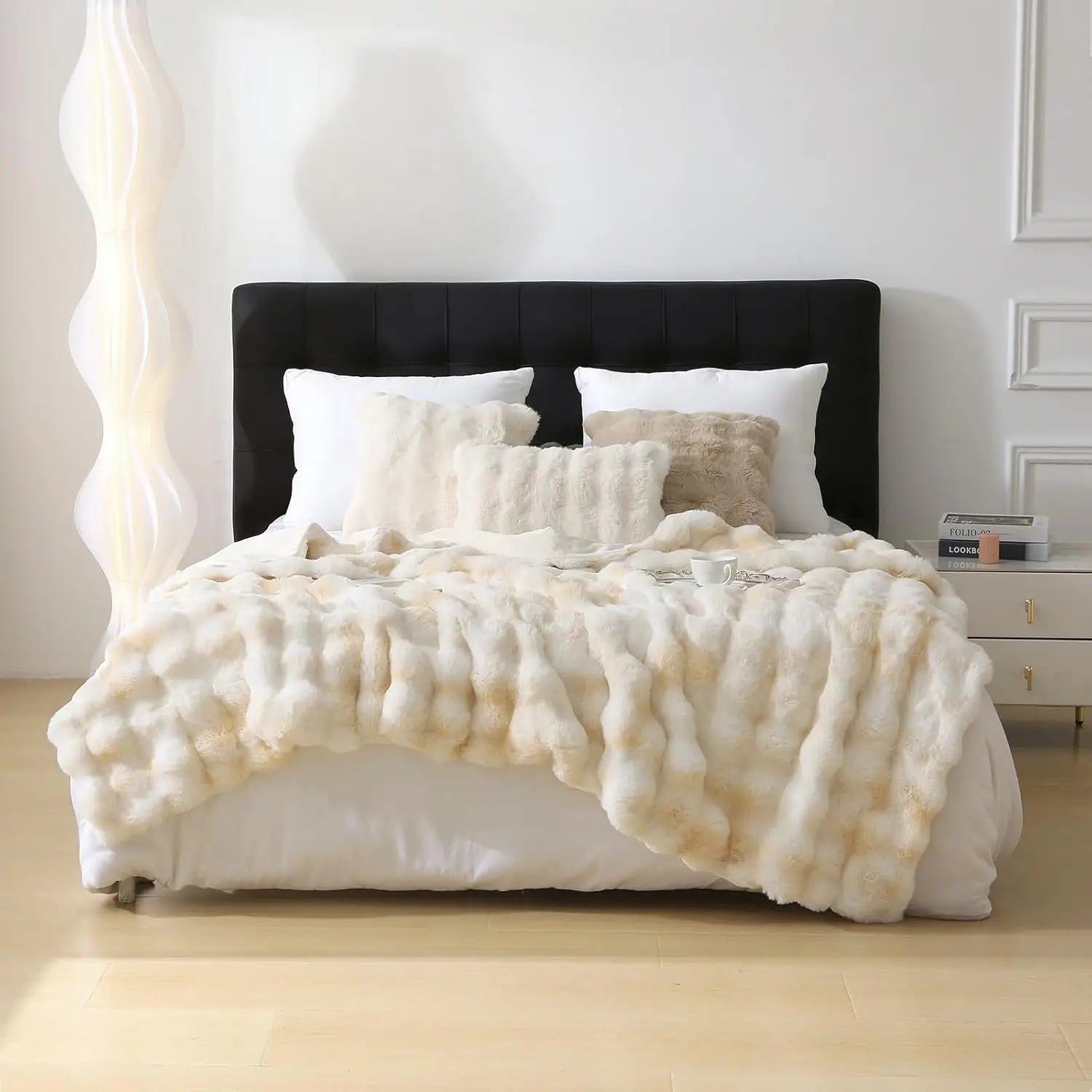 ROSEKIND Faux Fur Throw Blanket