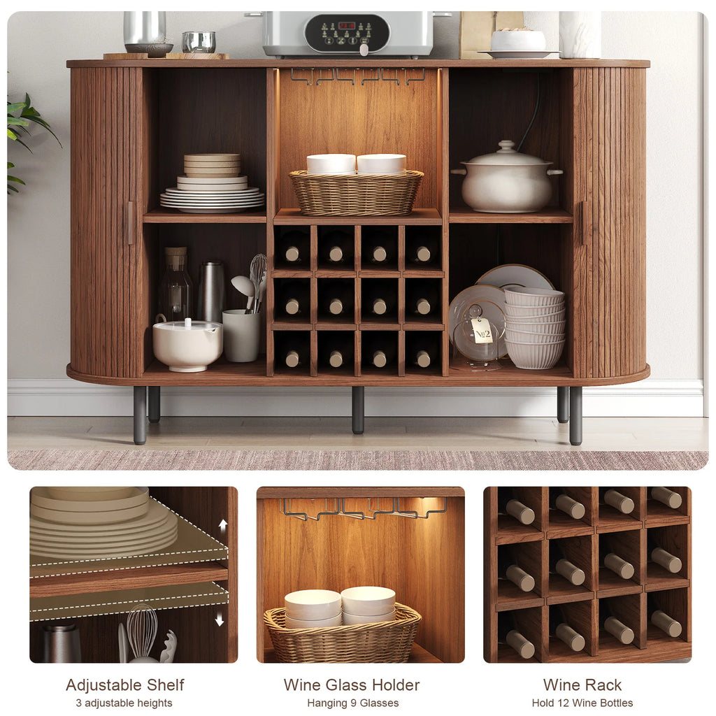 Wine Bar Cabinet w/ LED Light