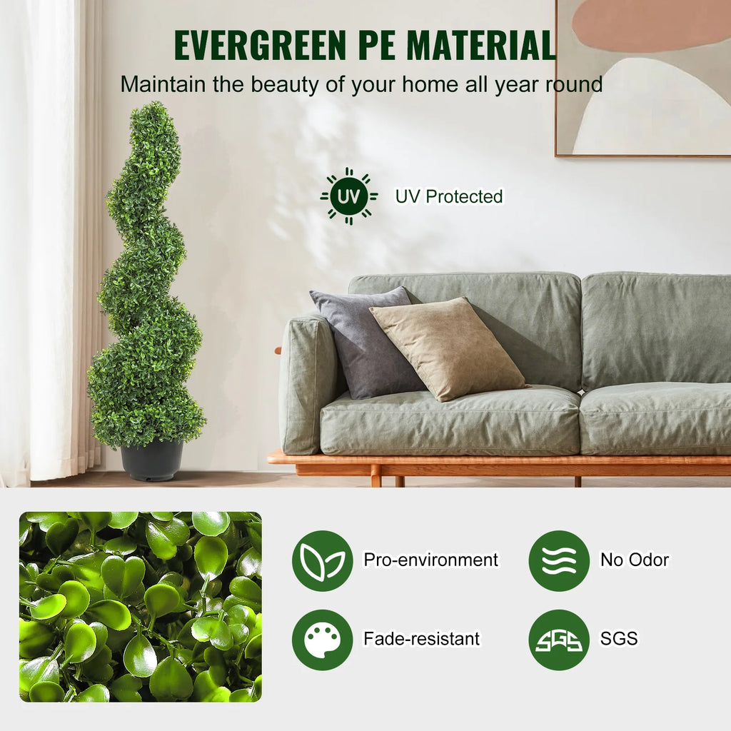 SucceBuy Artificial Boxwood Tower Topiary