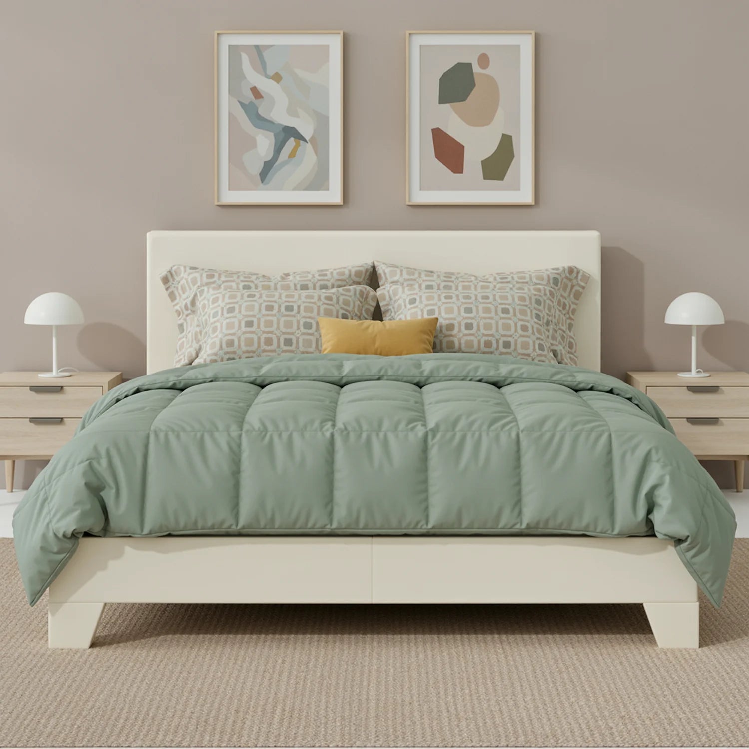 HOOMIC Full/Queen/King Upholstered Bed Frame with Adjustable Linen Headboard