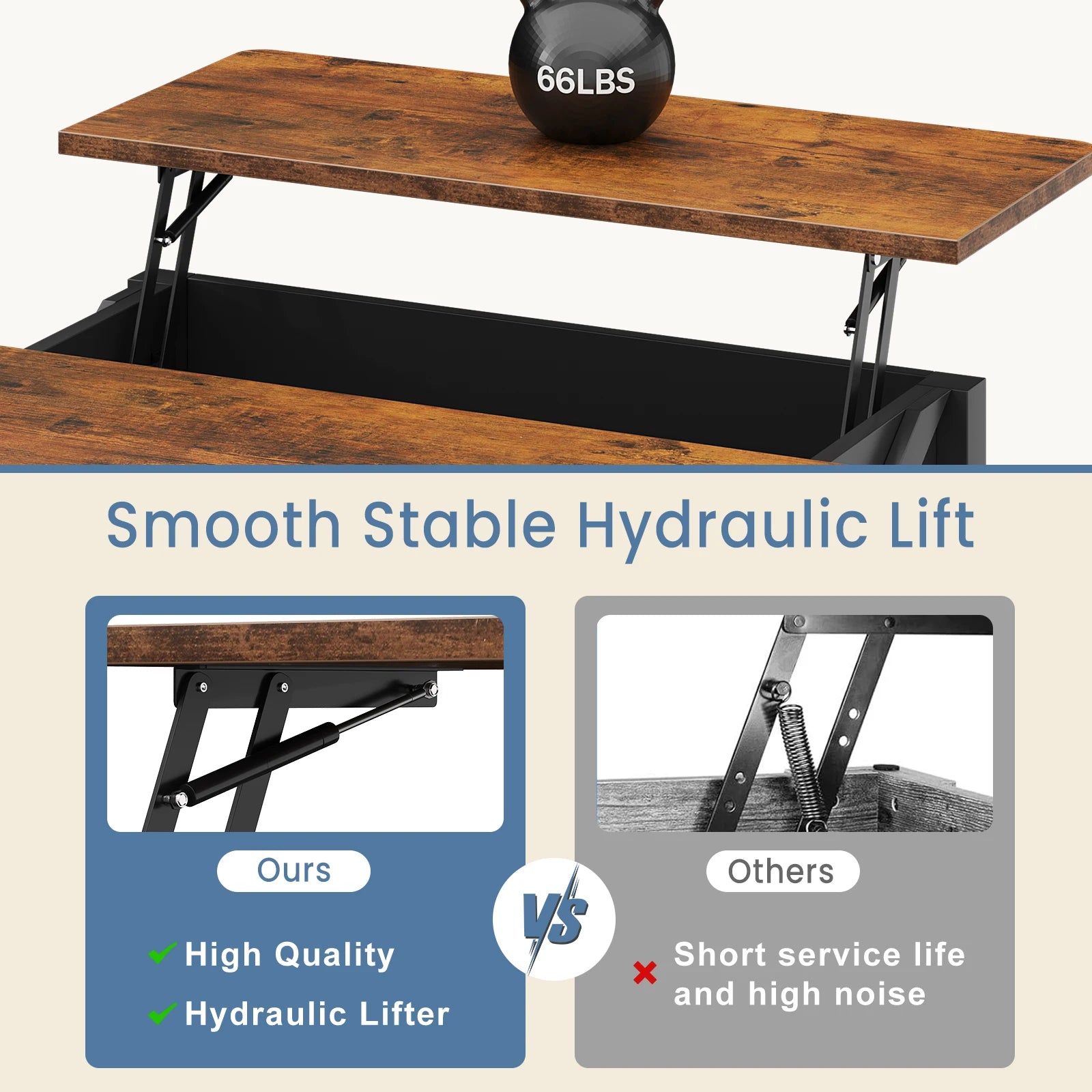 MCQ 31.5IN Wood Lift Top Coffee