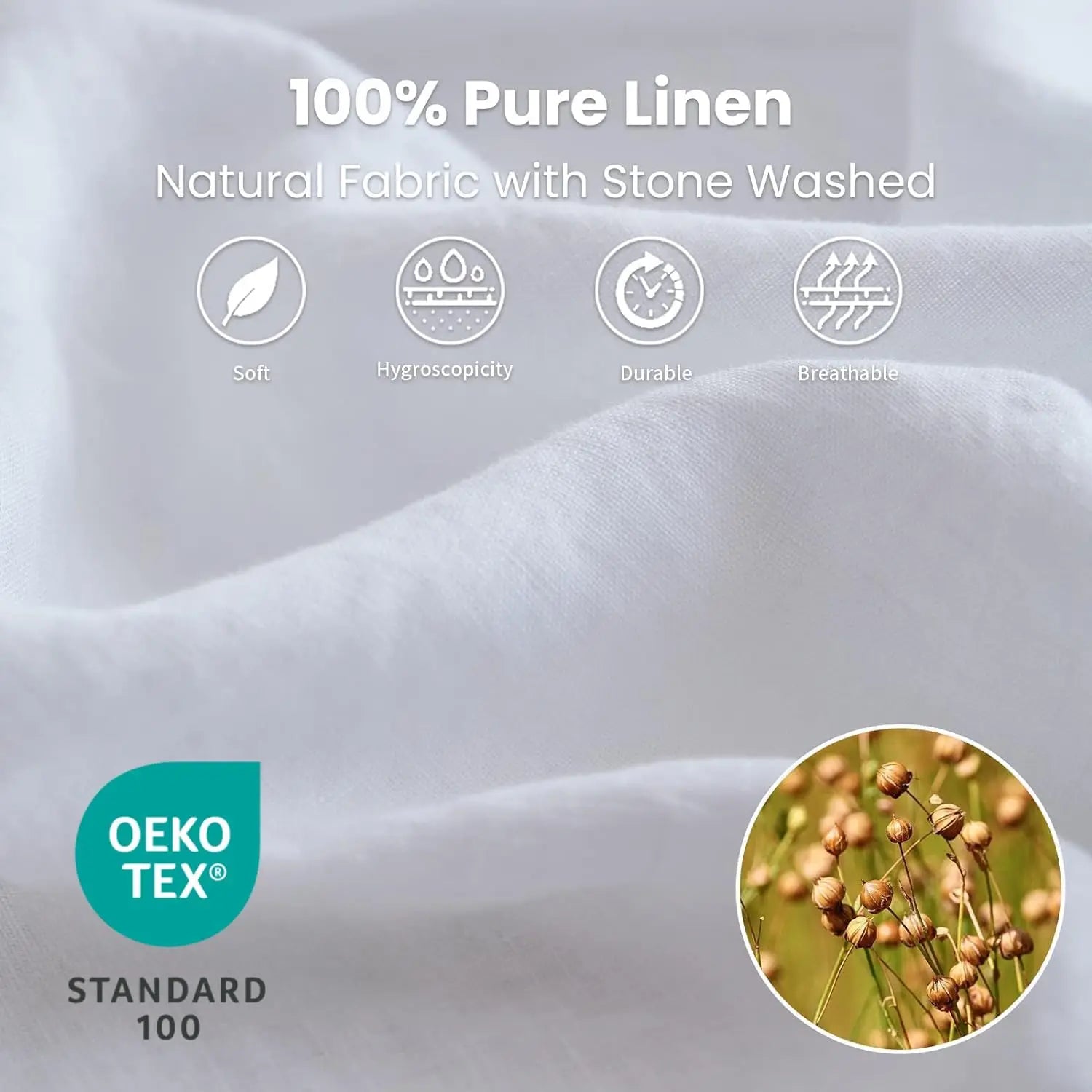 100% Pure Linen Bed Linen Sheet Set