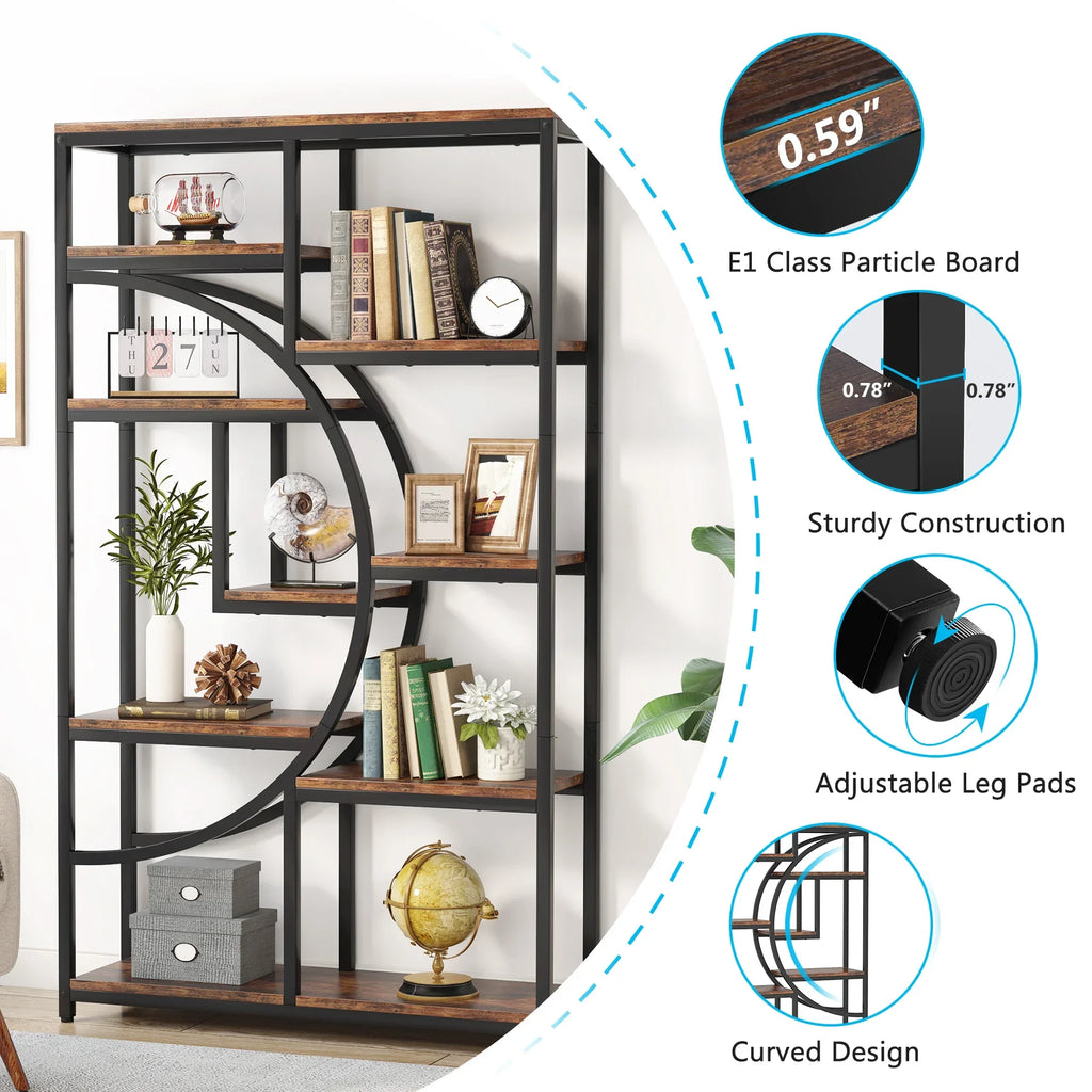 Tribesigns Bookshelf Industrial 5 Tier Etagere Bookcase