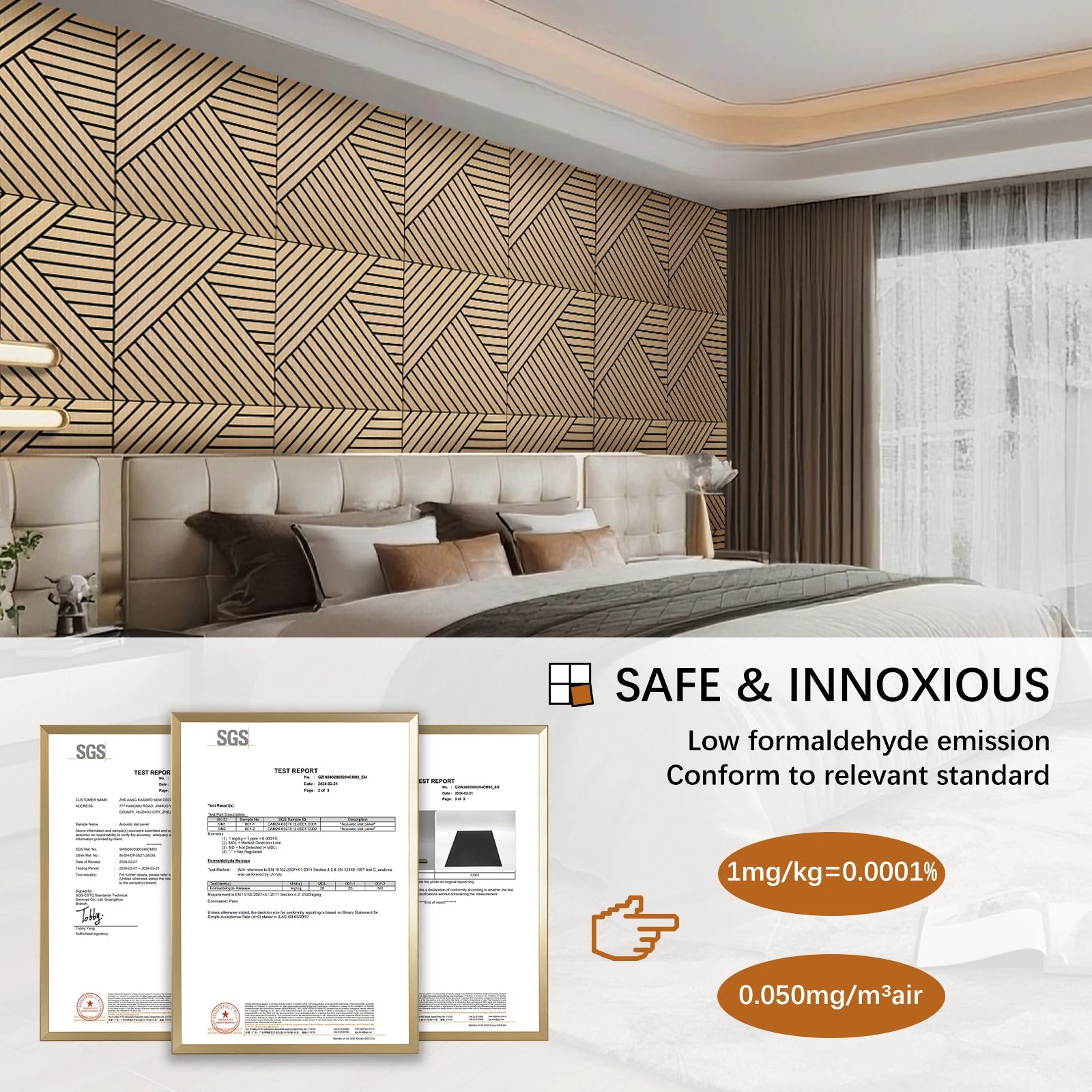 4 Packs Acoustic 3D Wood Slat Wall Panels Self-Adhesive Sound Absorbing for Noise Reduction Home & Garden Decor