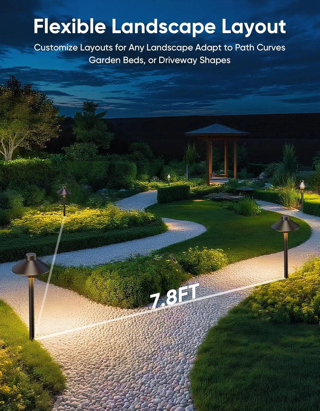 6-Pack Low Voltage Pathway Lights, Waterproof Bronze Aluminum