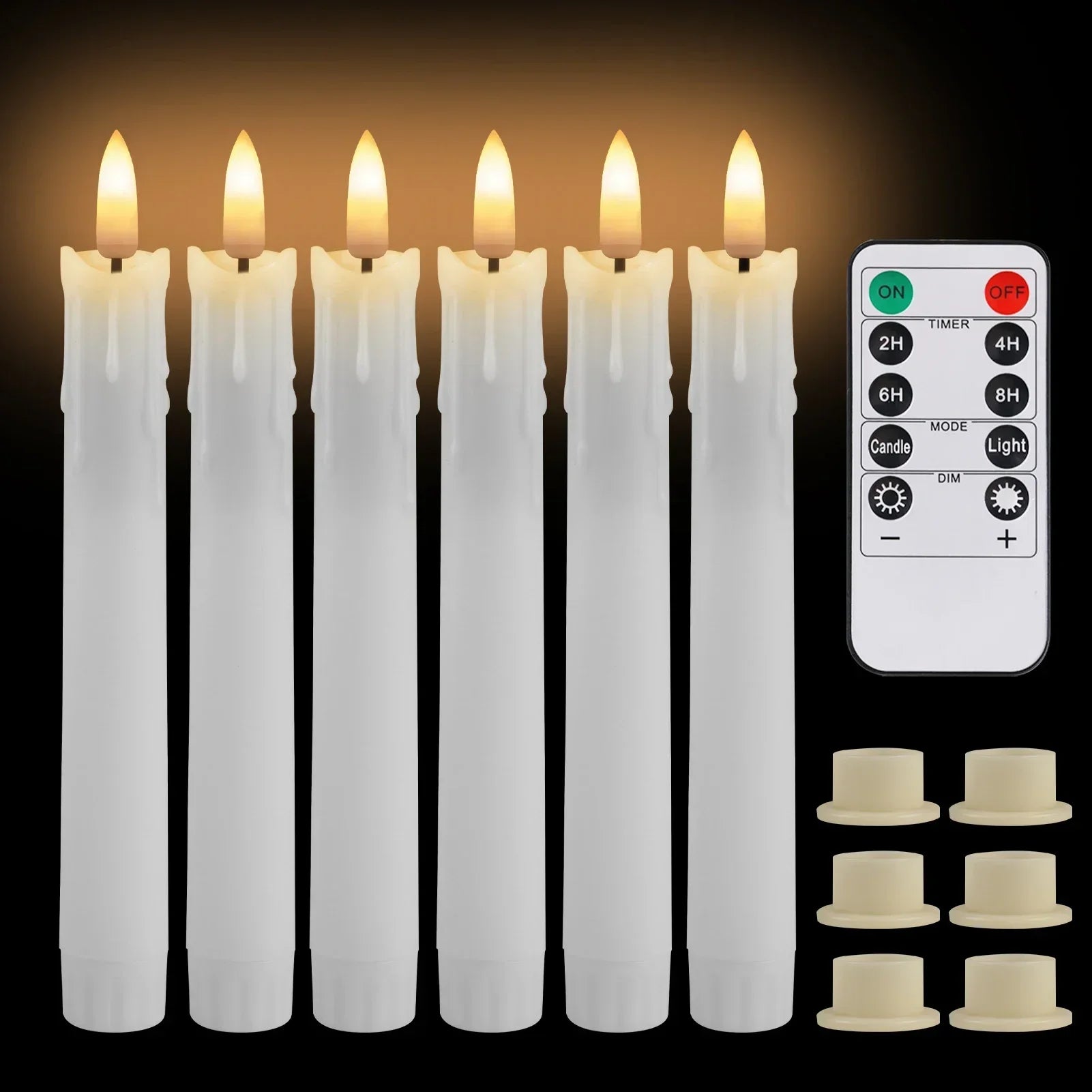 LED Taper Candle with Remote Flameless Flickering Electronic Candle