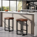 2PCS 24" Bar Stools Set Counter Height Backless Barstools