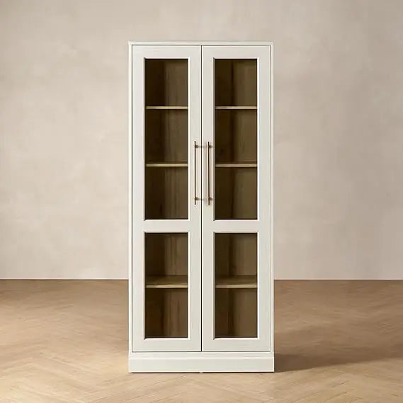 Blake Tall Display Cabinet, Kitchen Buffet Pantry Cupboard, Trophy Display Case,