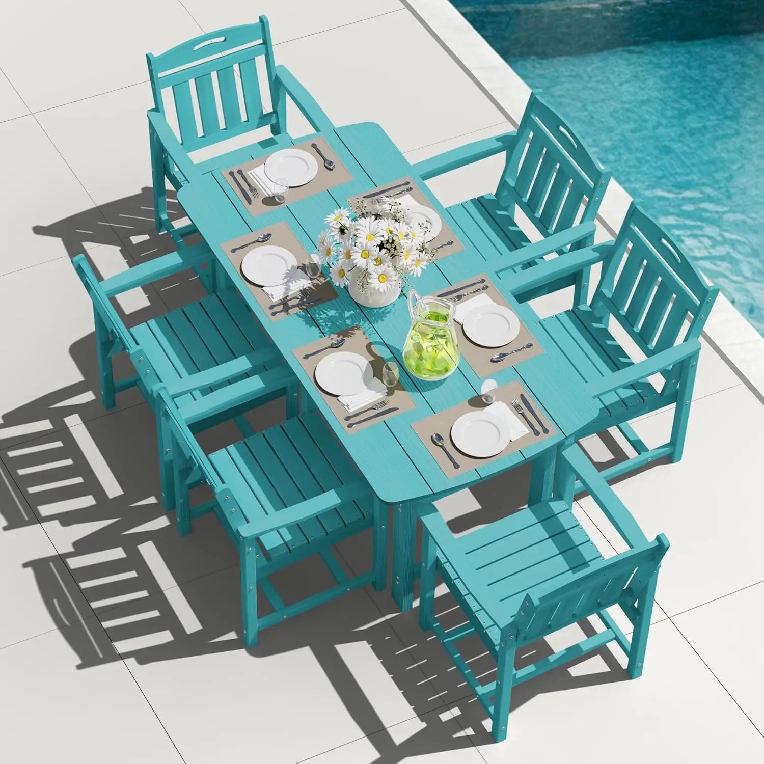 HDPE Outdoor Dining Set, Patio Table and Chairs Set