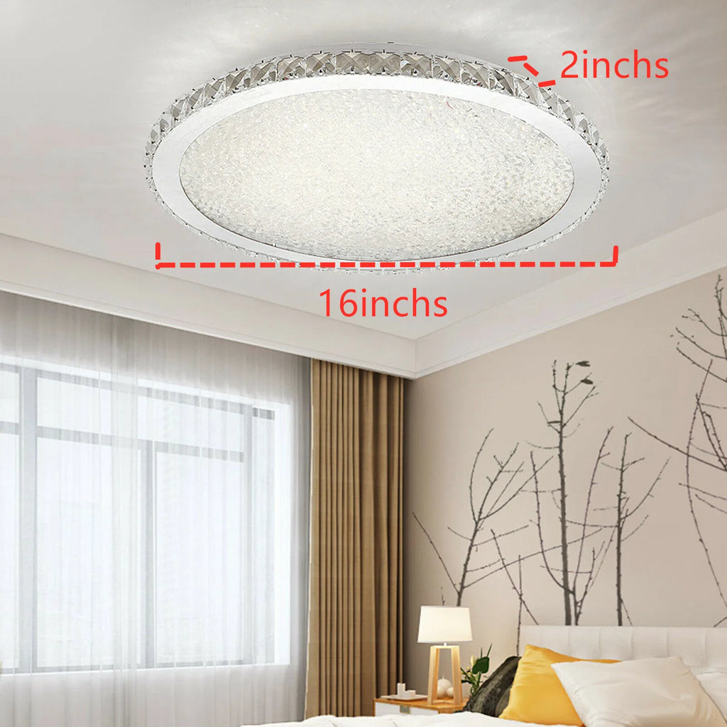 LOYALHEARTD 16" Modern Crystal Ceiling Light