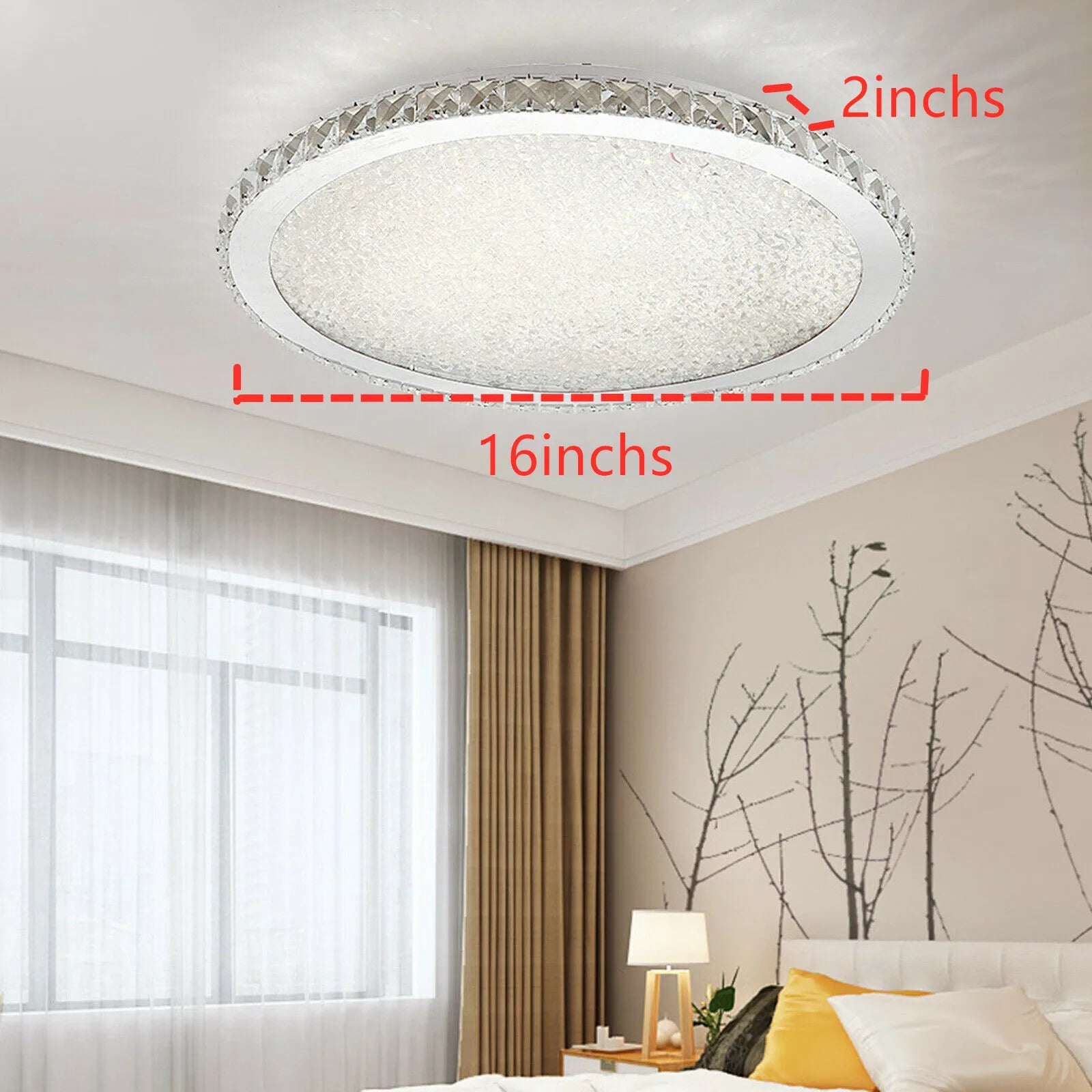 LOYALHEARTD 16" Modern Crystal Ceiling Light