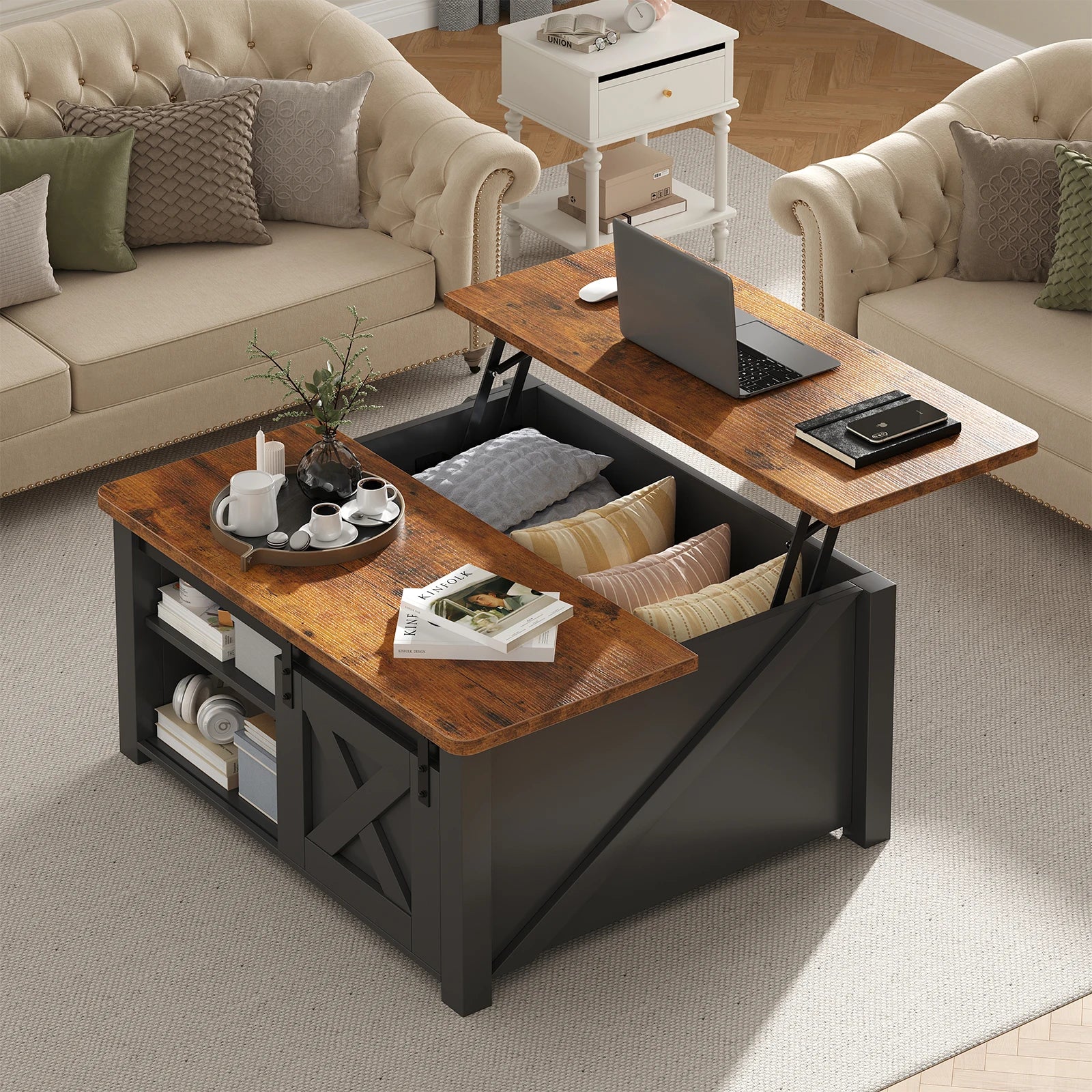 MCQ 31.5IN Wood Lift Top Coffee