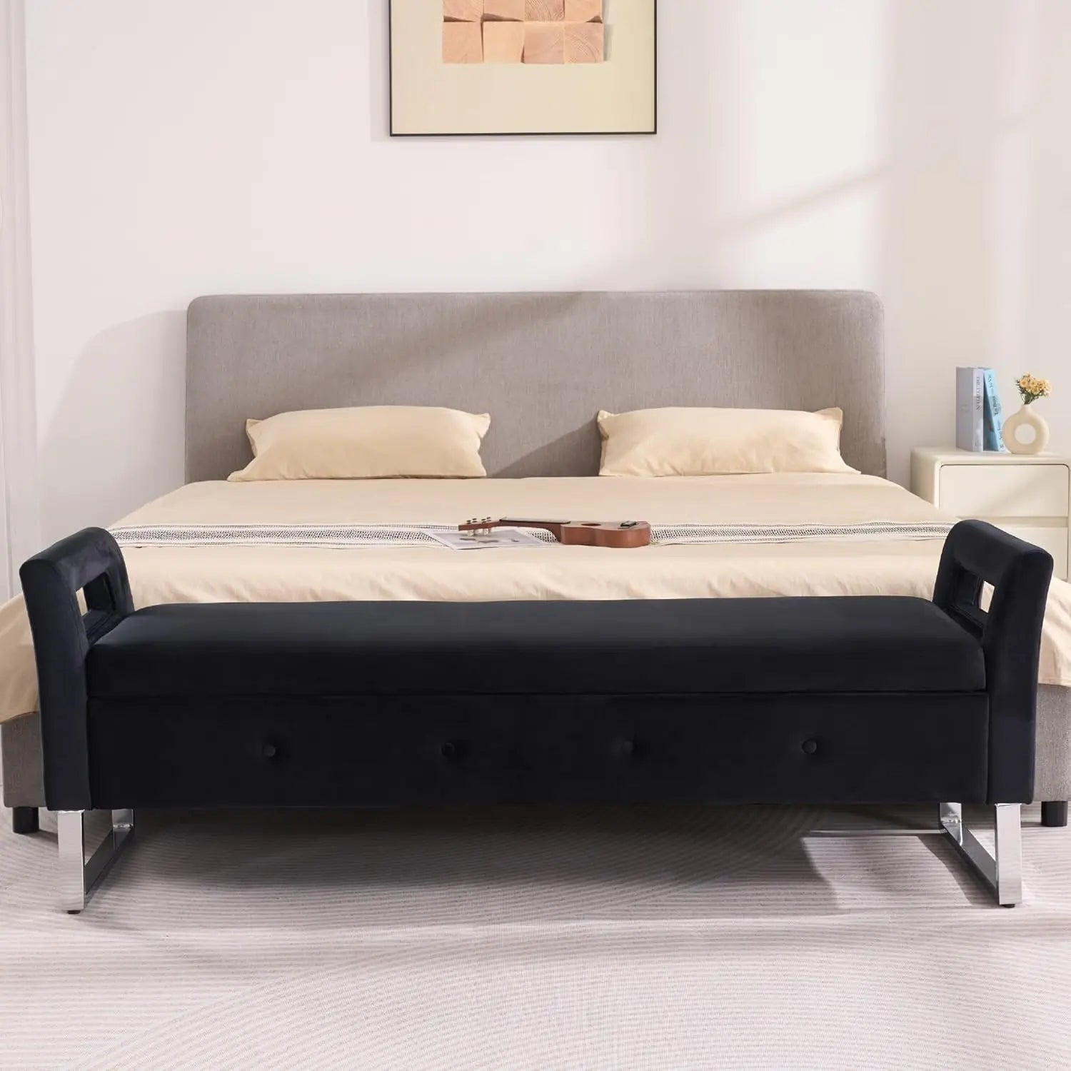 65.35" W Ottoman with Storage Bench