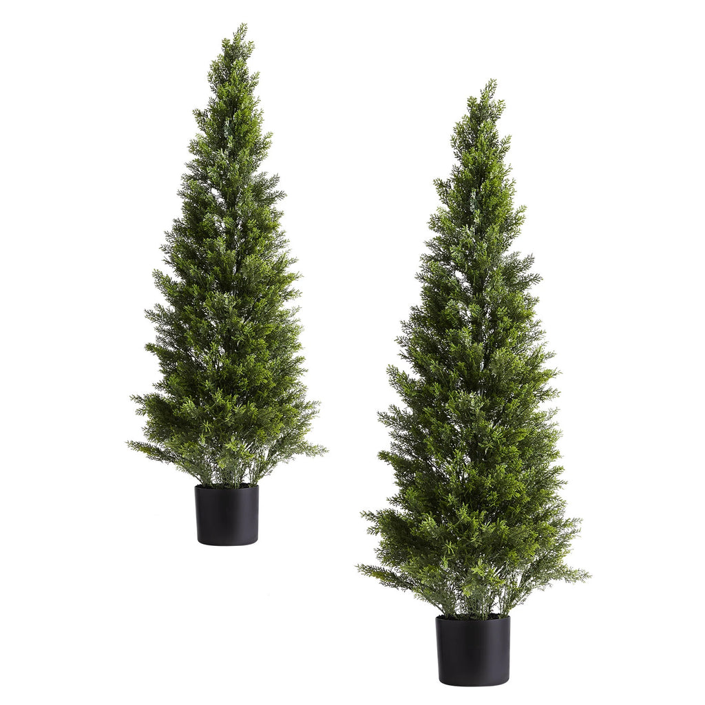 Artificial Topiary Cedar Trees 2 Set