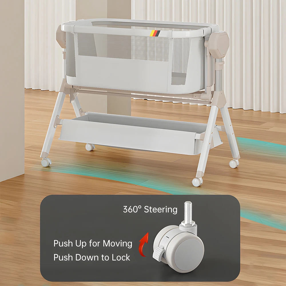 Automatic Rocking Bassinet with Music And Lights Comfortable Soft Mattress