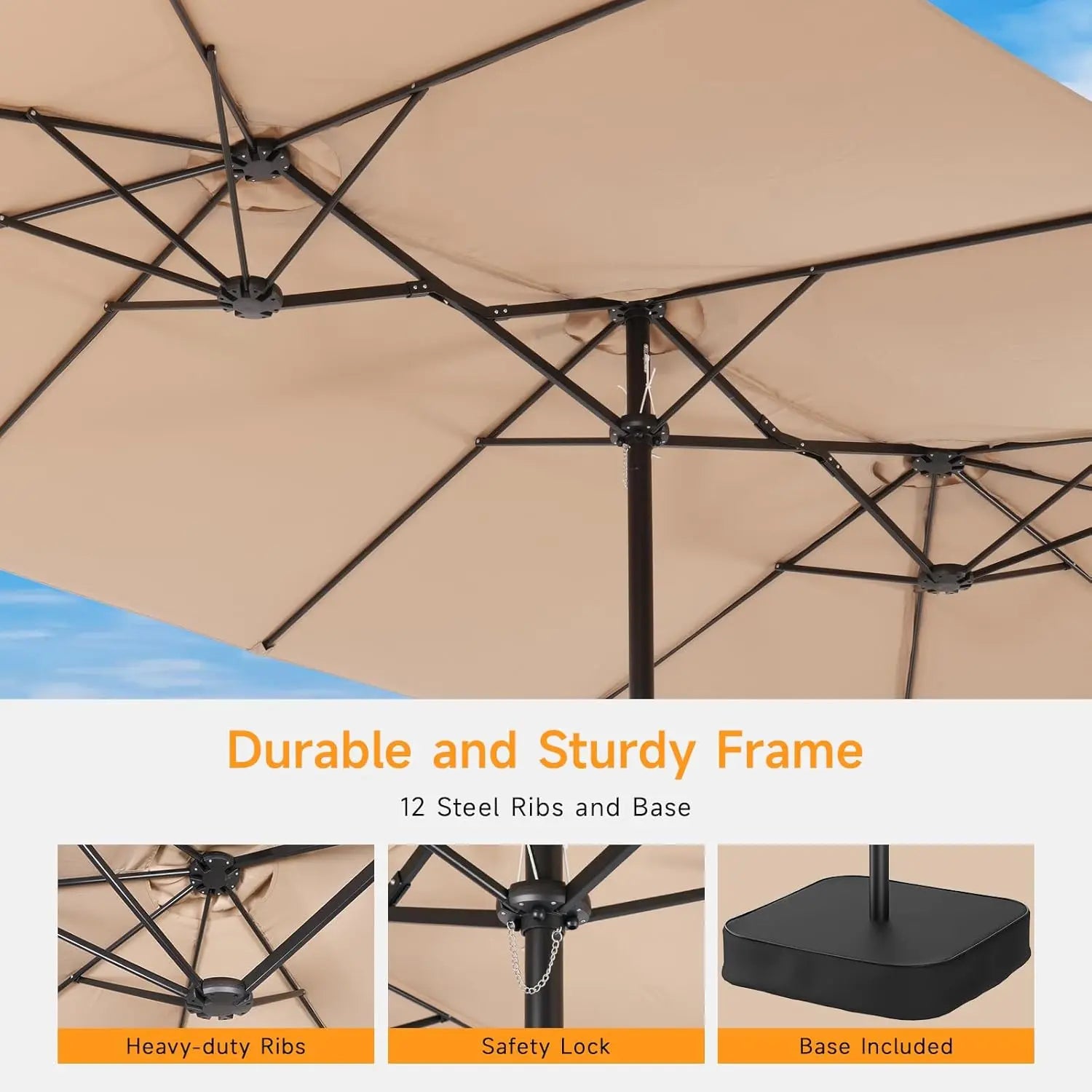 15ft Patio Umbrella with Base