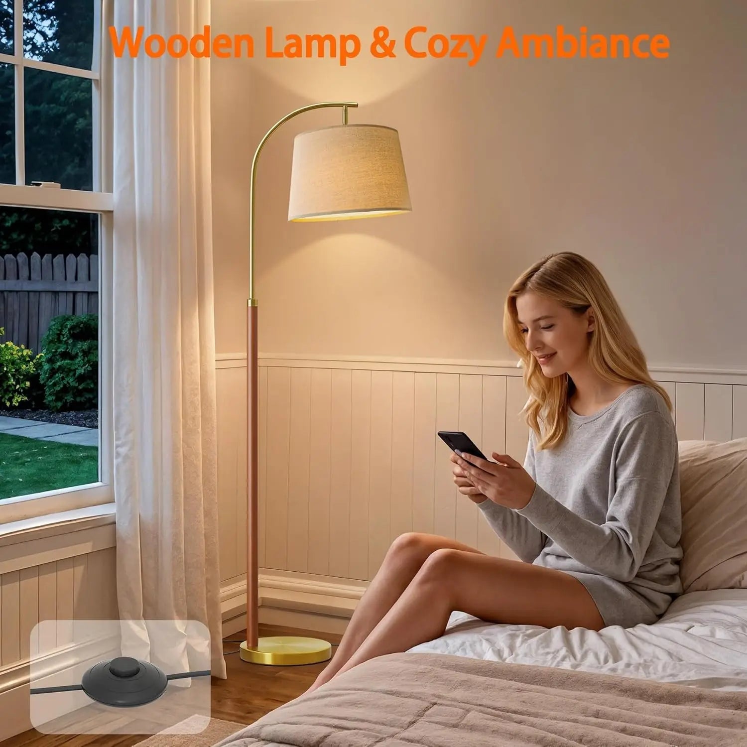 62.5" Gold Arc Floor Lamp