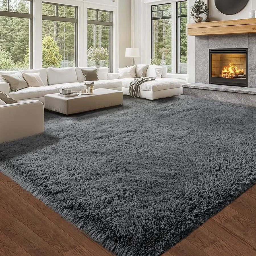 8x10 Area Rug Shag Grey Area