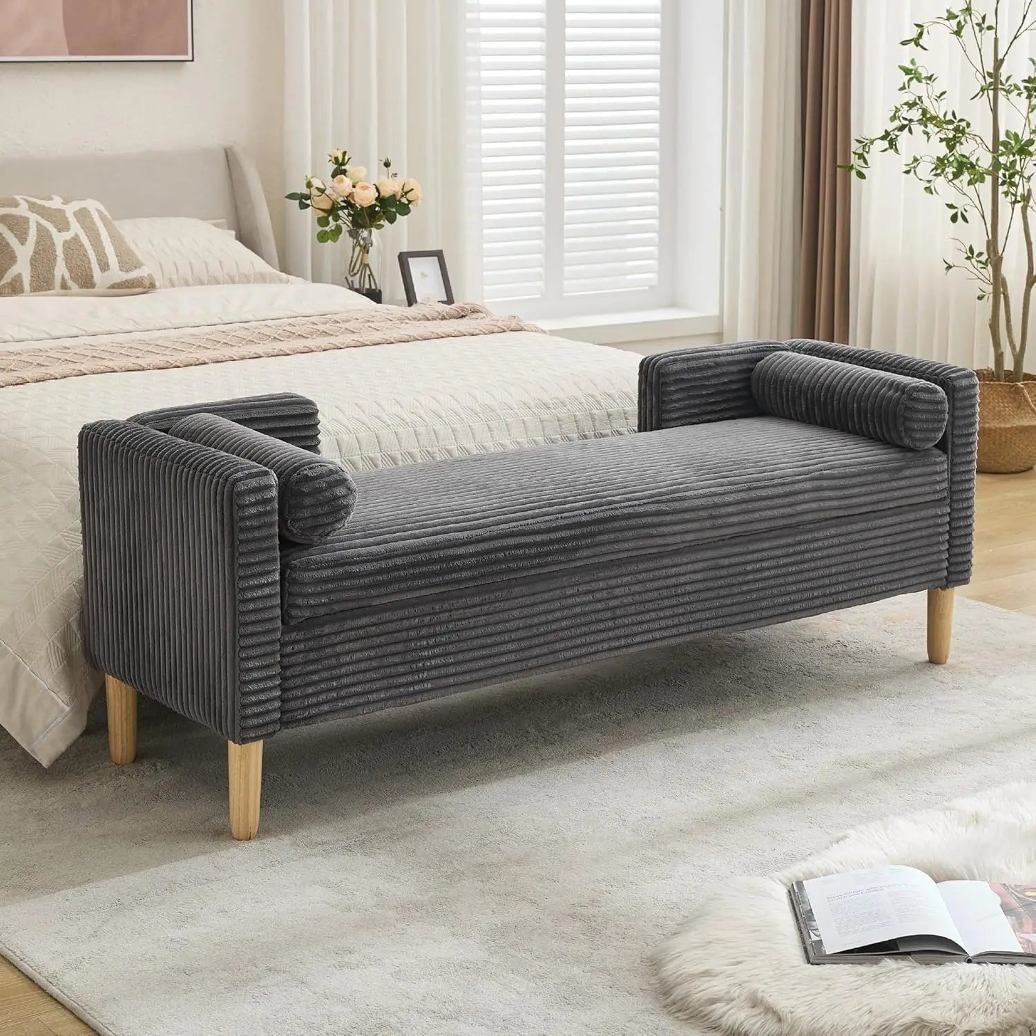 65.35" W Ottoman with Storage Bench