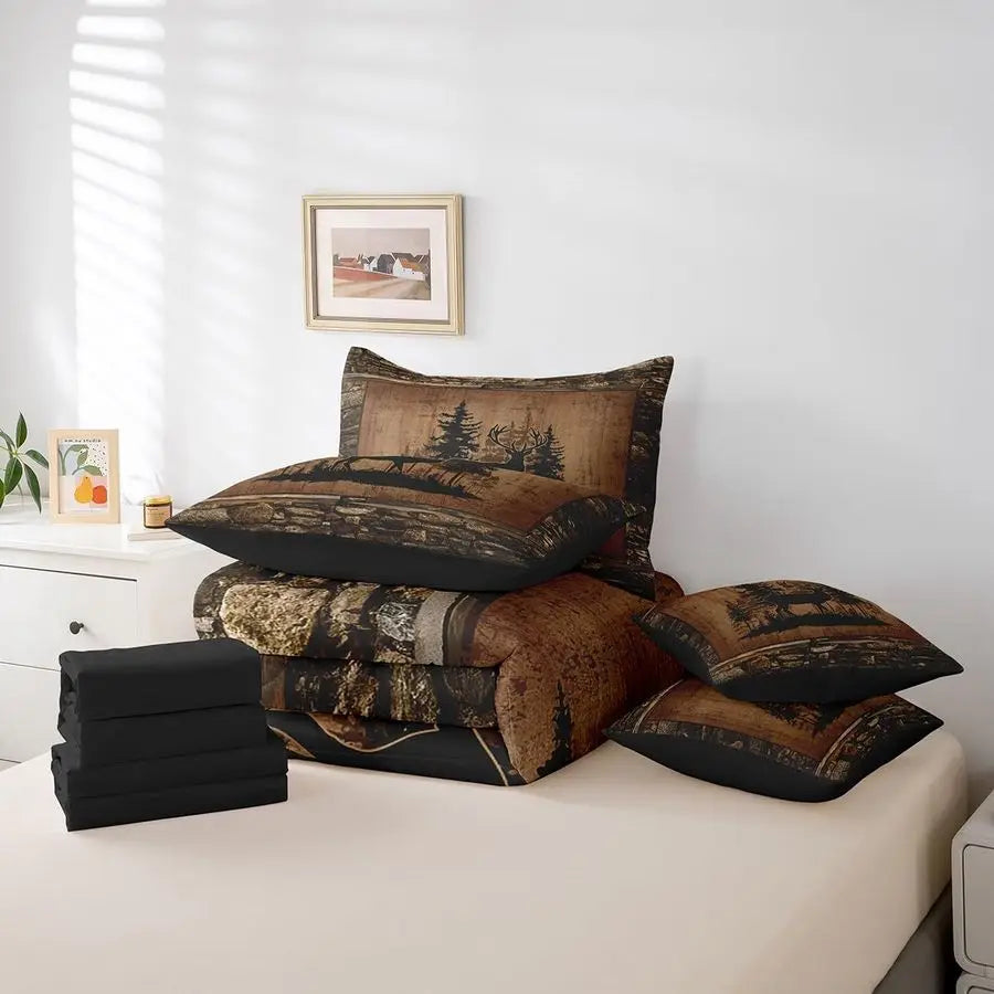 Deer Comforter Set with Sheets Queen Size
