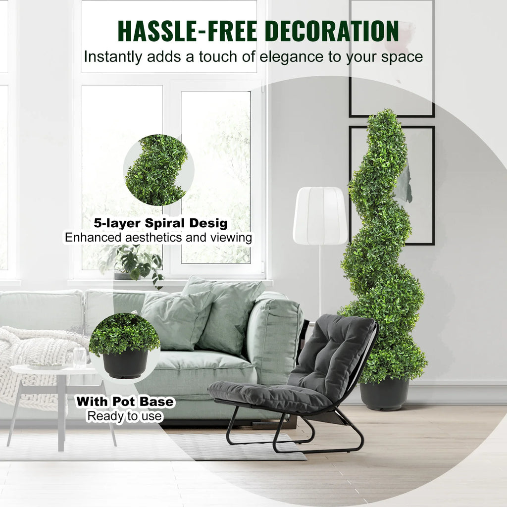 SucceBuy Artificial Boxwood Tower Topiary