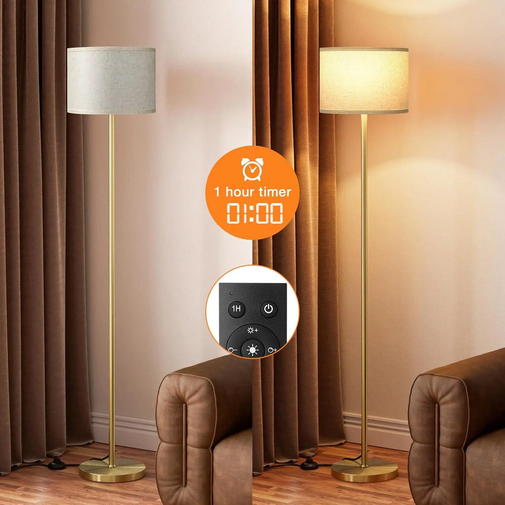 60'' Modern Floor Lamp with Remote, Dimmable