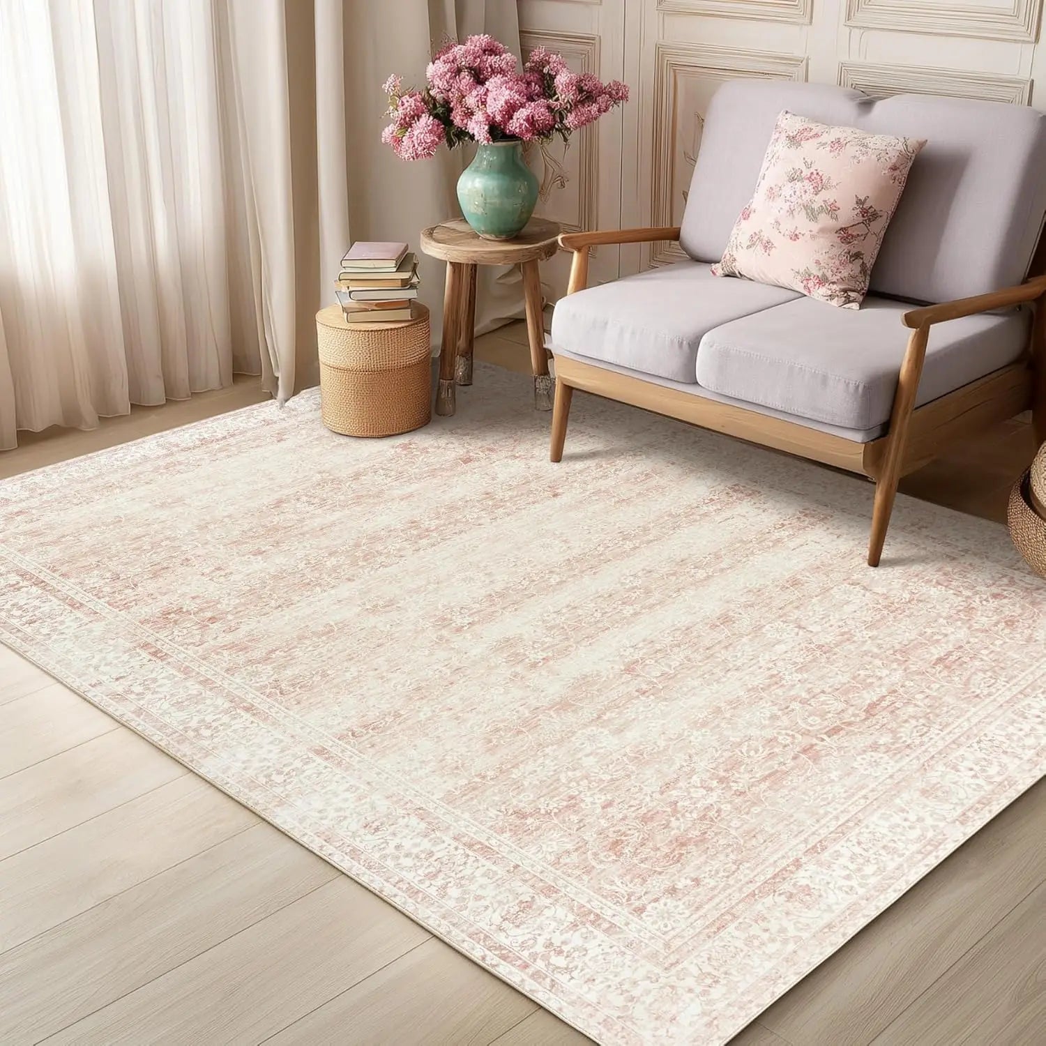 5x7 Pink Nursery Rug