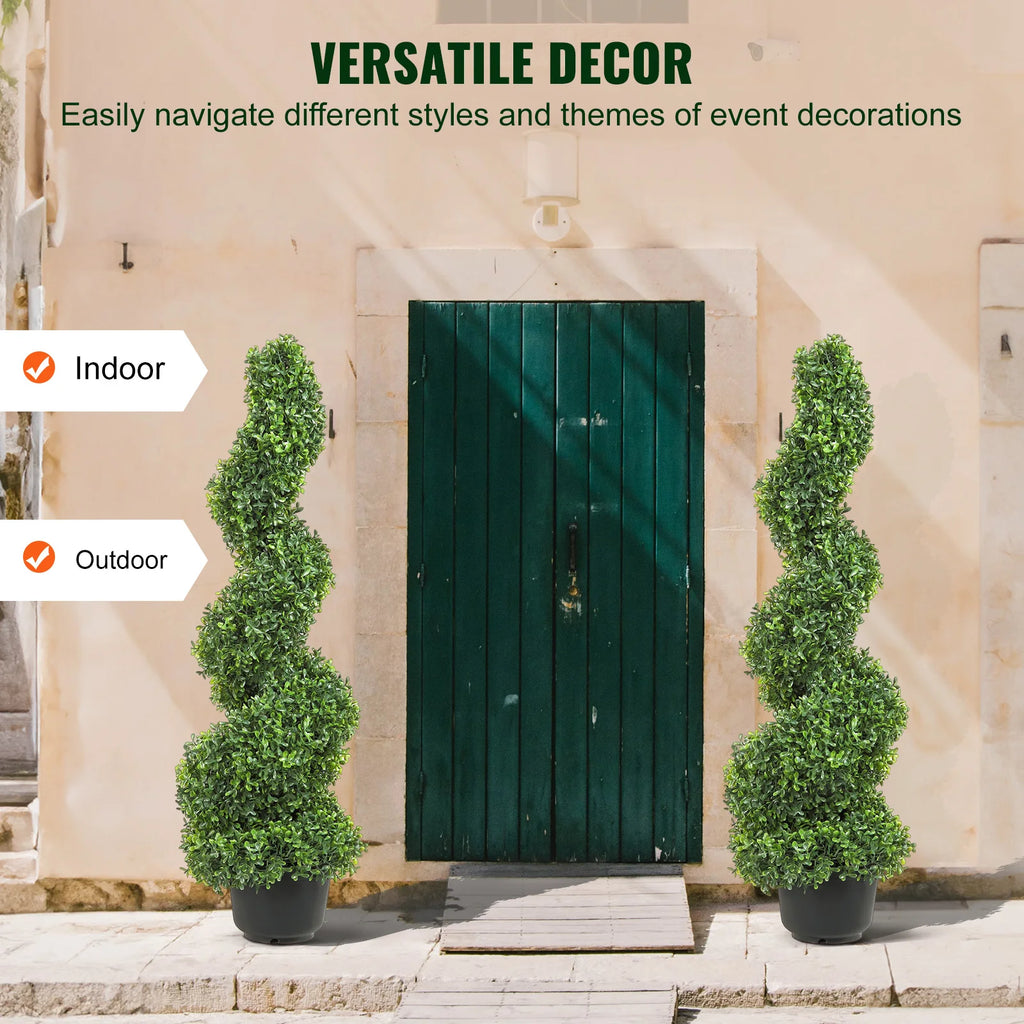 SucceBuy Artificial Boxwood Tower Topiary