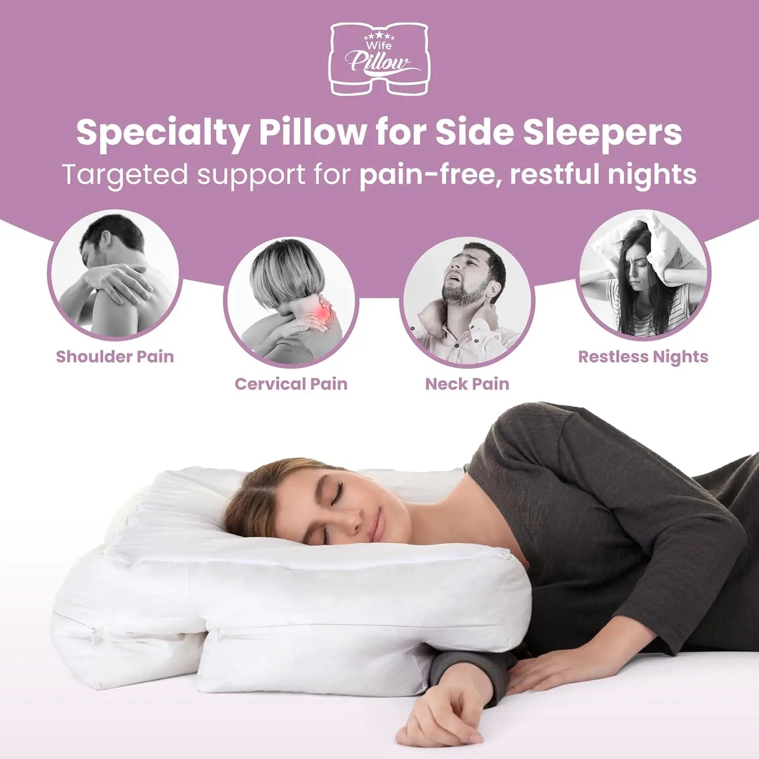Side Sleeper Pillow Arm Hole